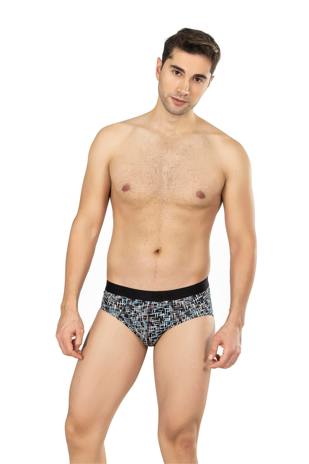 Erkek Siyah Çizgili Zikzaklı Cotton Dıştan Lastikli Slip