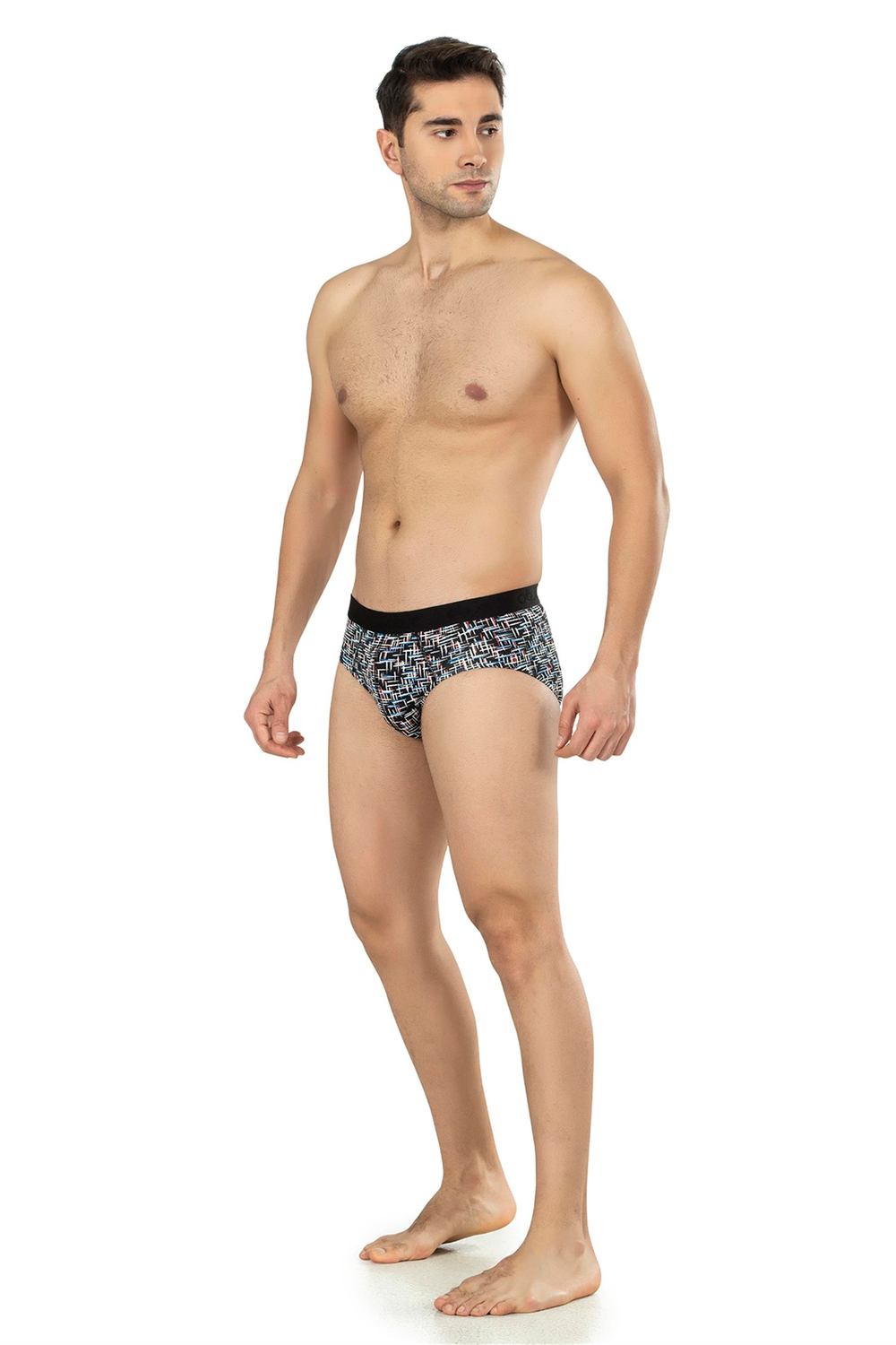 Erkek Siyah Çizgili Zikzaklı Cotton Dıştan Lastikli Slip