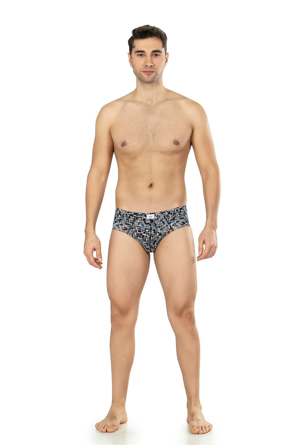 Erkek Siyah Çizgili Zikzaklı Cotton Slip
