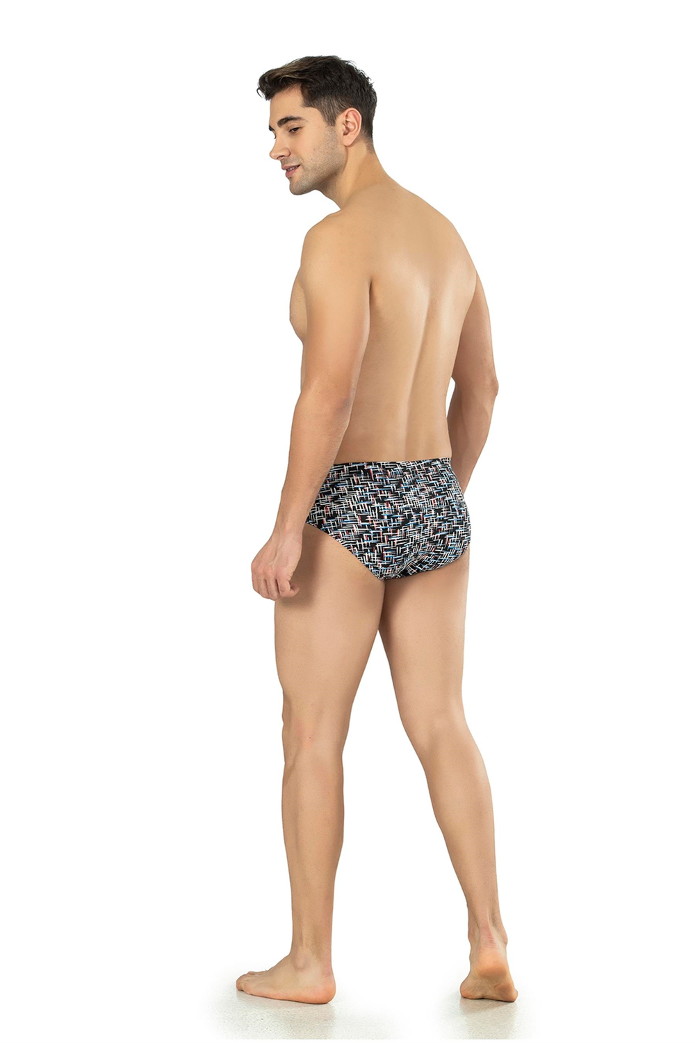 Erkek Siyah Çizgili Zikzaklı Cotton Slip