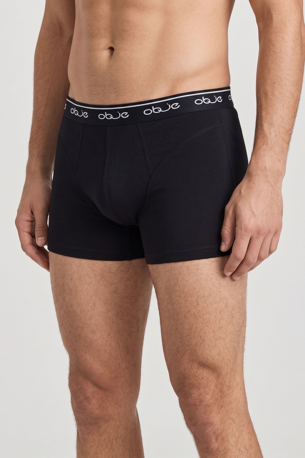 Erkek Siyah Dıştan Lastikli Boxer