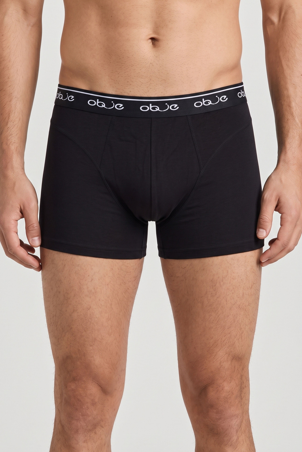 Erkek Siyah Dıştan Lastikli Boxer