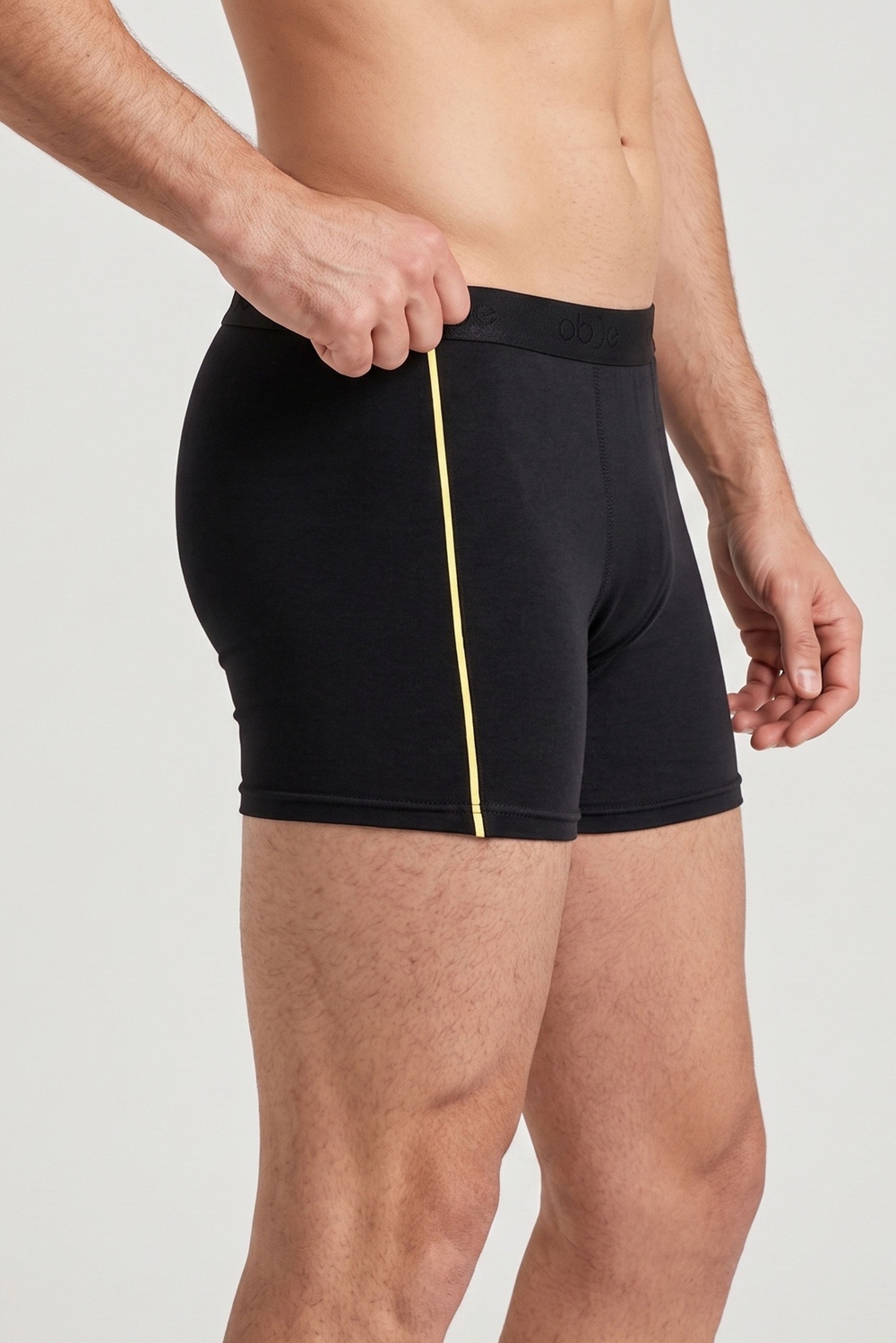 Erkek Siyah Likra Cotton Boxer