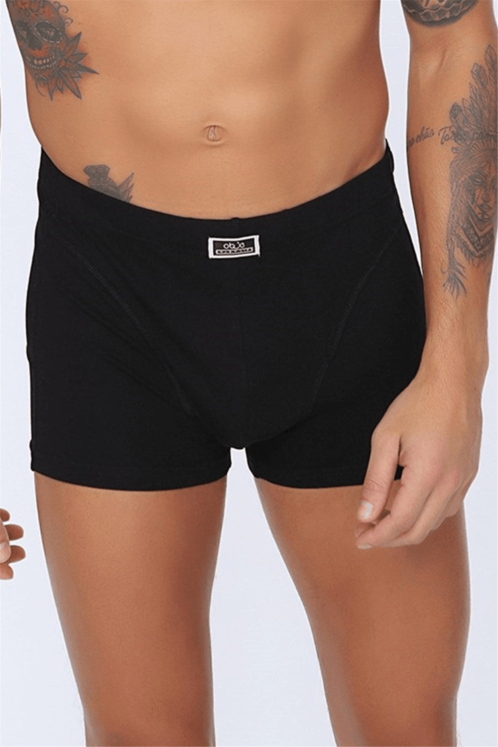 Erkek Siyah Likralı Boxer