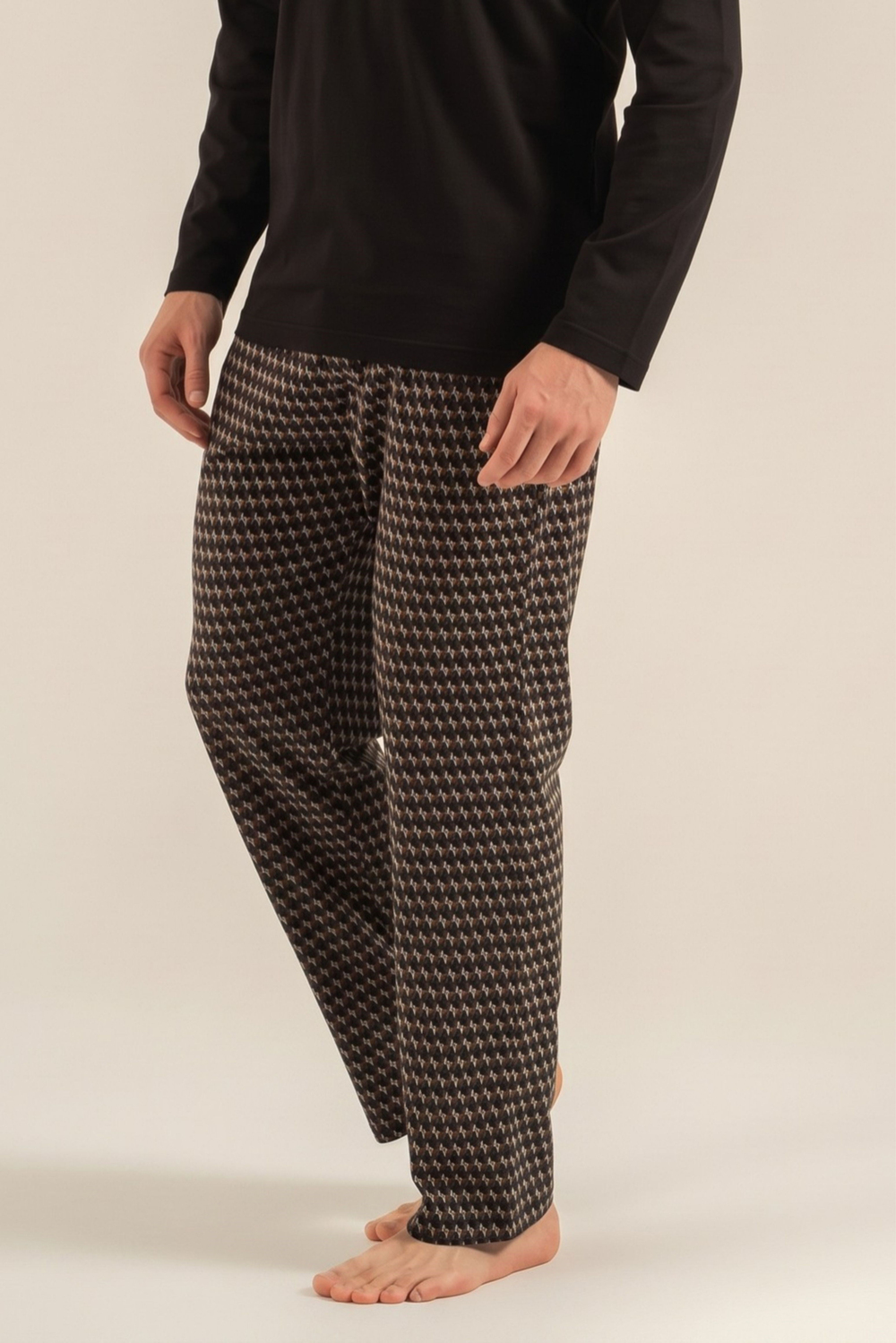 Erkek Siyah Uzun Pijama Altı