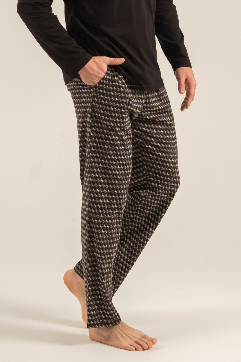 Erkek Siyah Uzun Pijama Altı