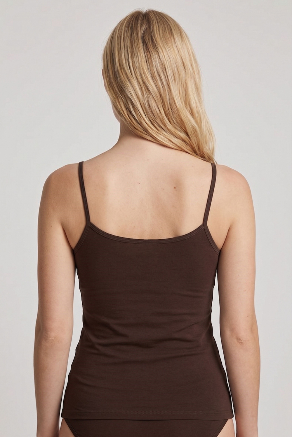 Kadın Acı Kahve Cotton İp Askılı Atlet