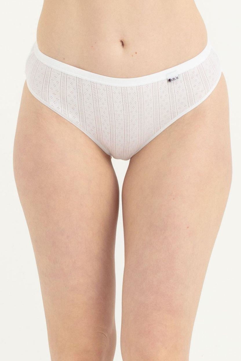 Kadın Beyaz Örgü Desen Slip 