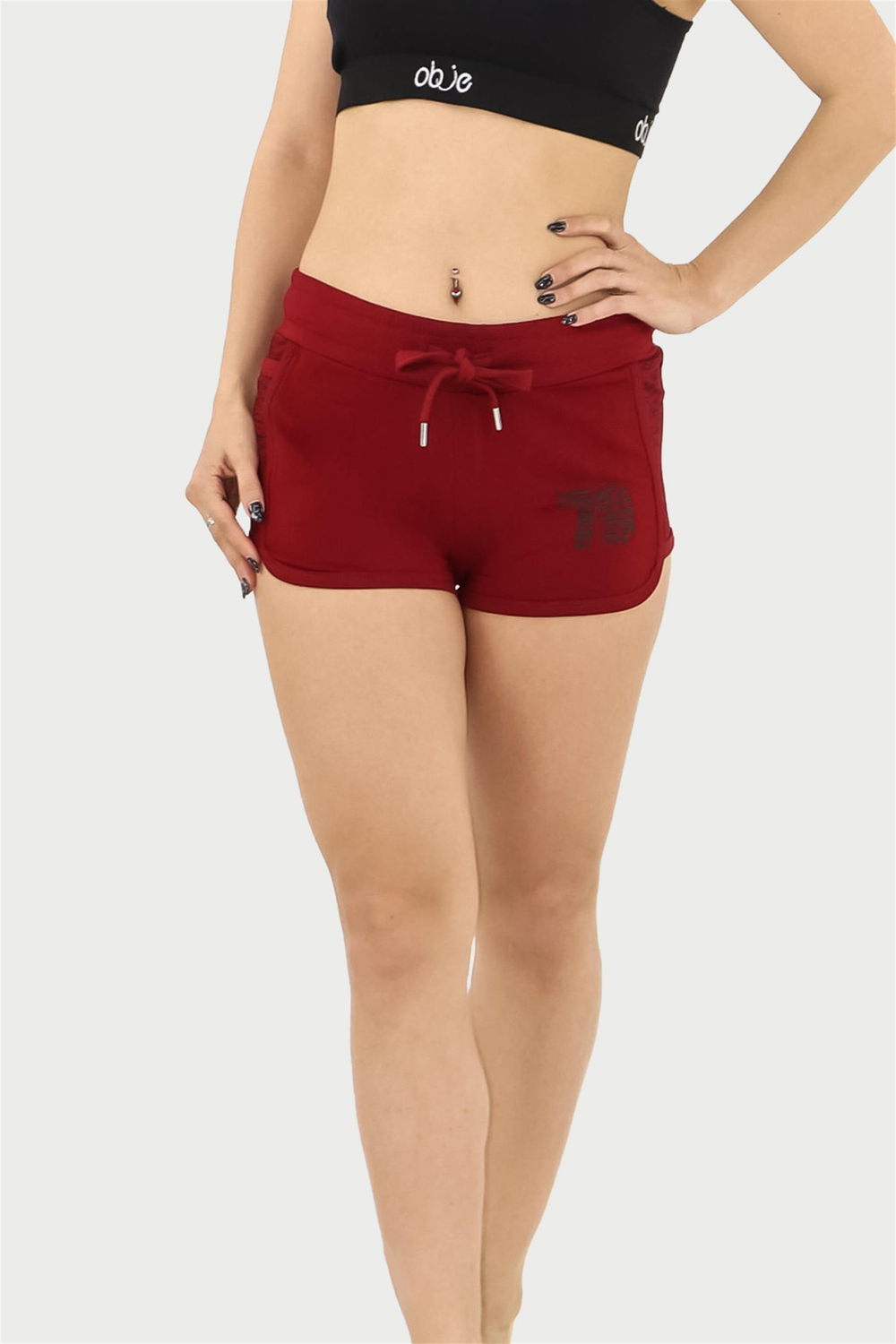 Kadın Bordo Mini Şort