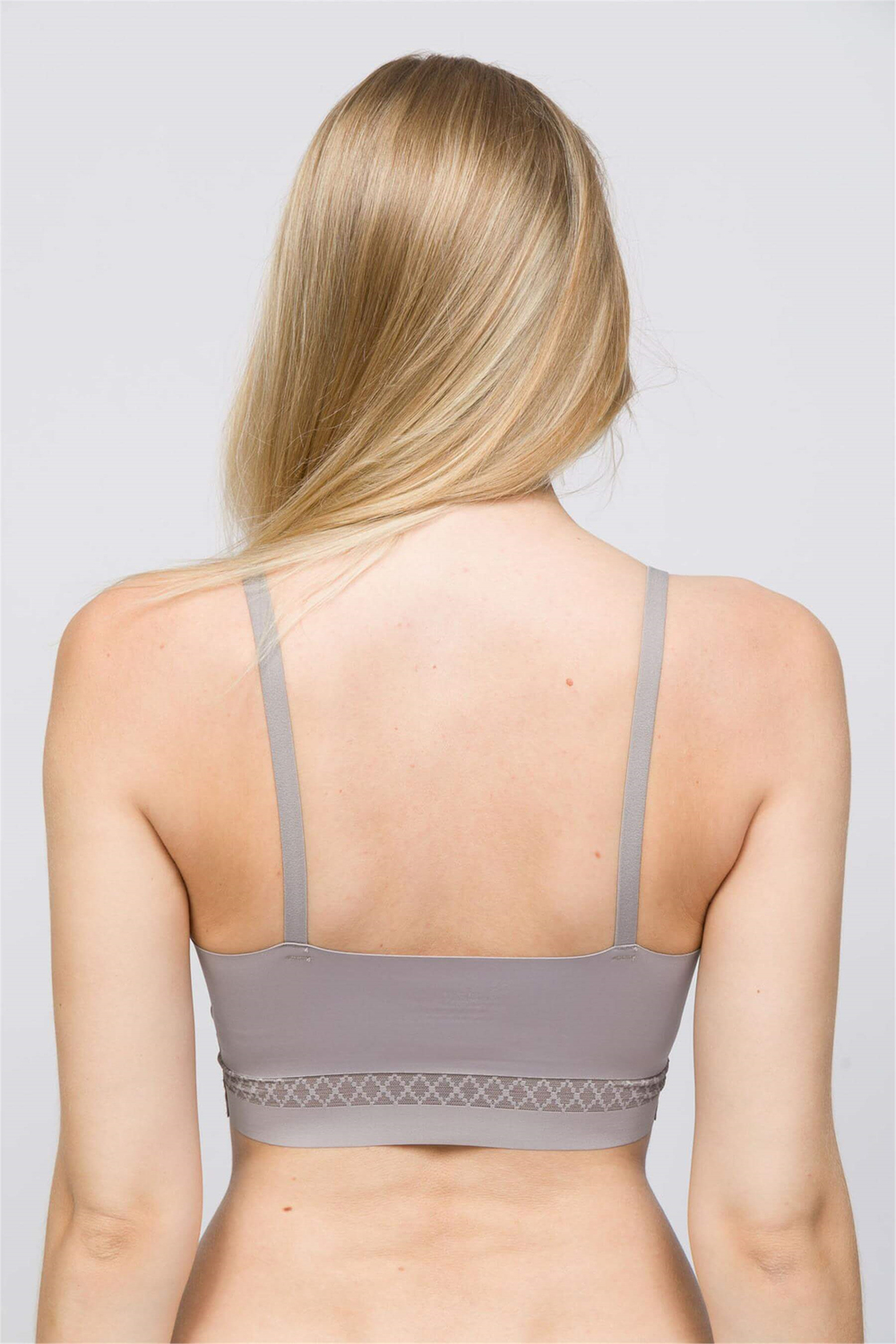 Kadın Gri Lazer Kesim Bralet