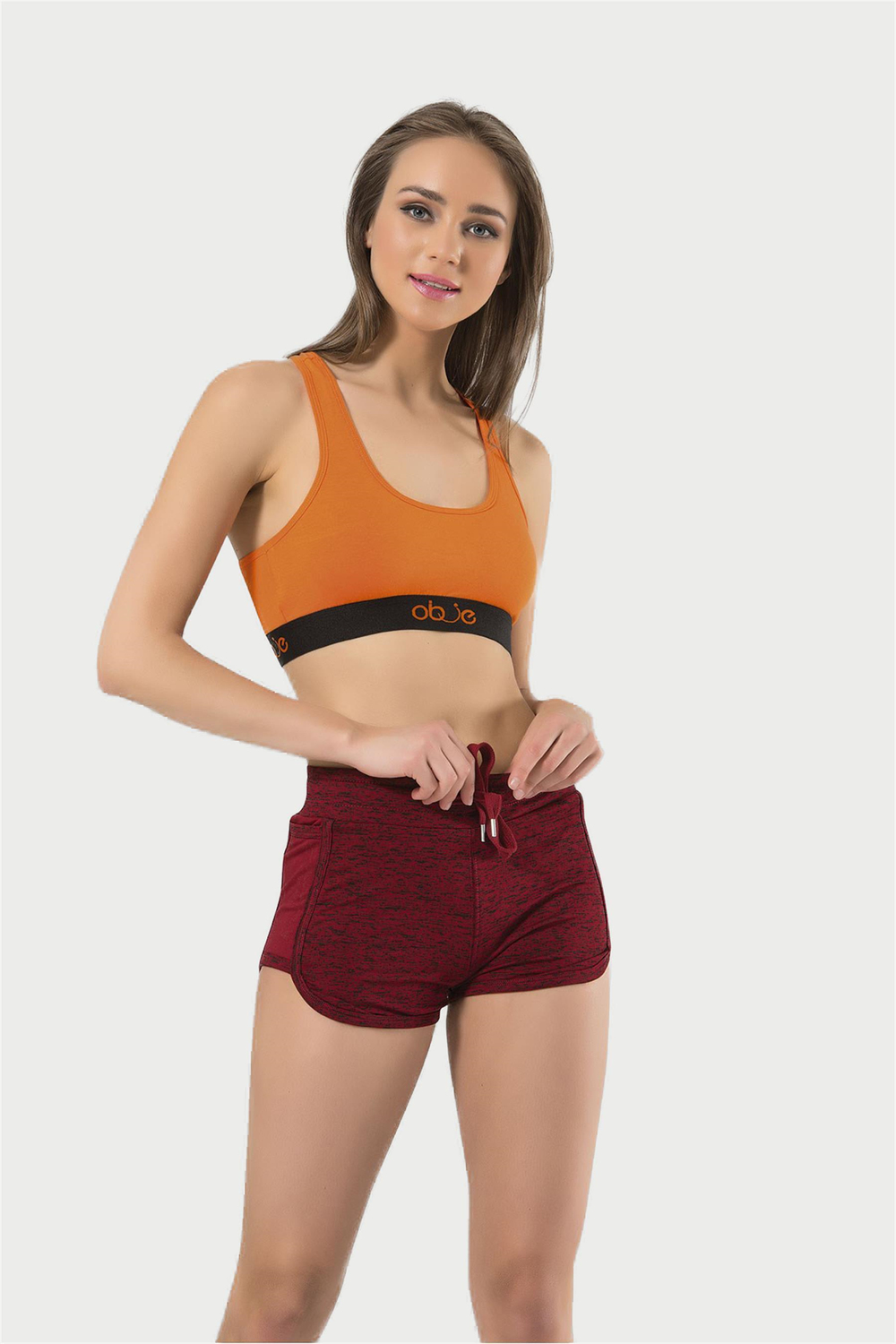 Kadın Kırçıllı Bordo Mini Şort