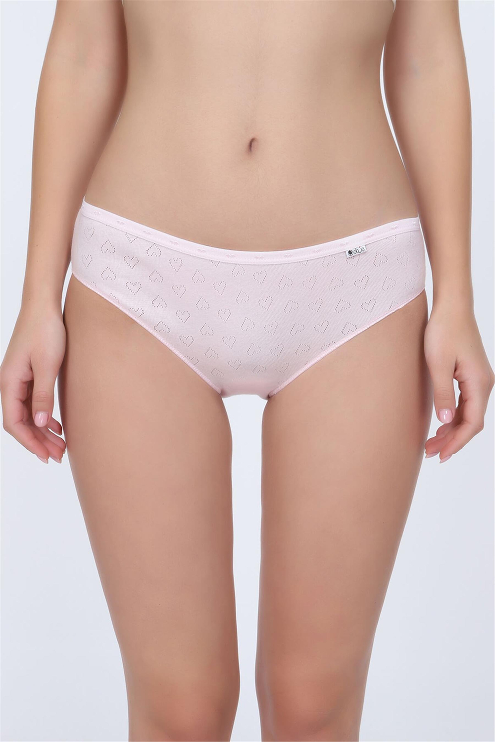 Kadın Pembe Jakarlı Kalpli Slip
