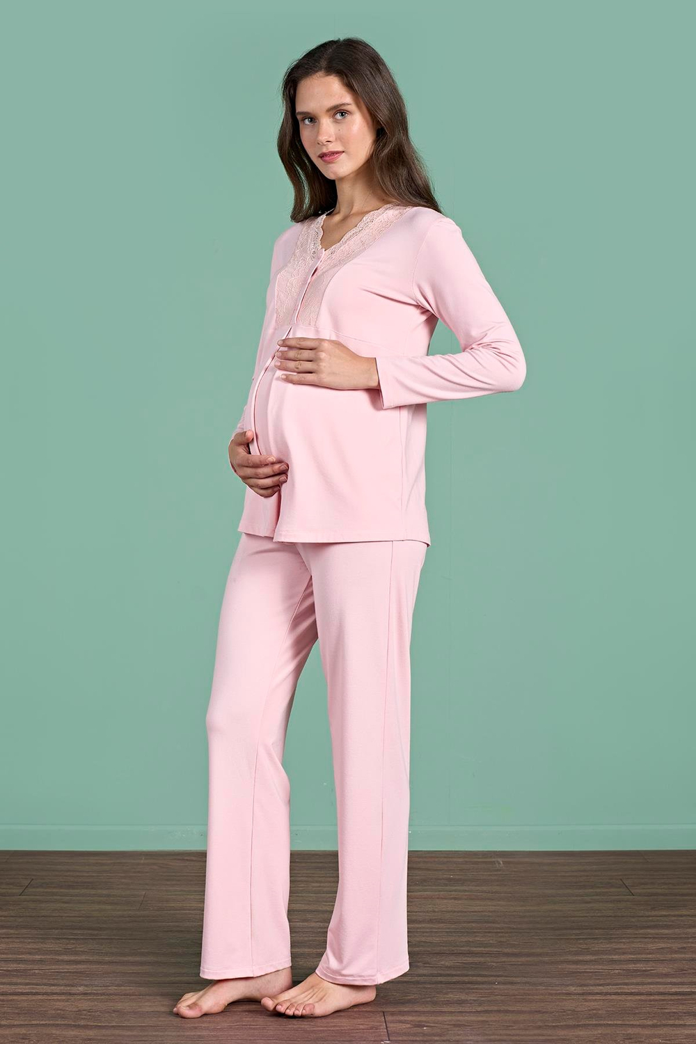 Kadın Pembe Lohusa Pijama 