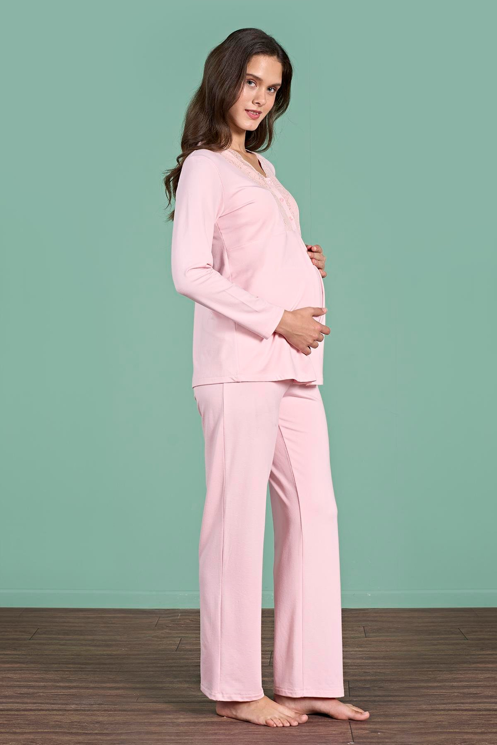 Kadın Pembe Lohusa Pijama 