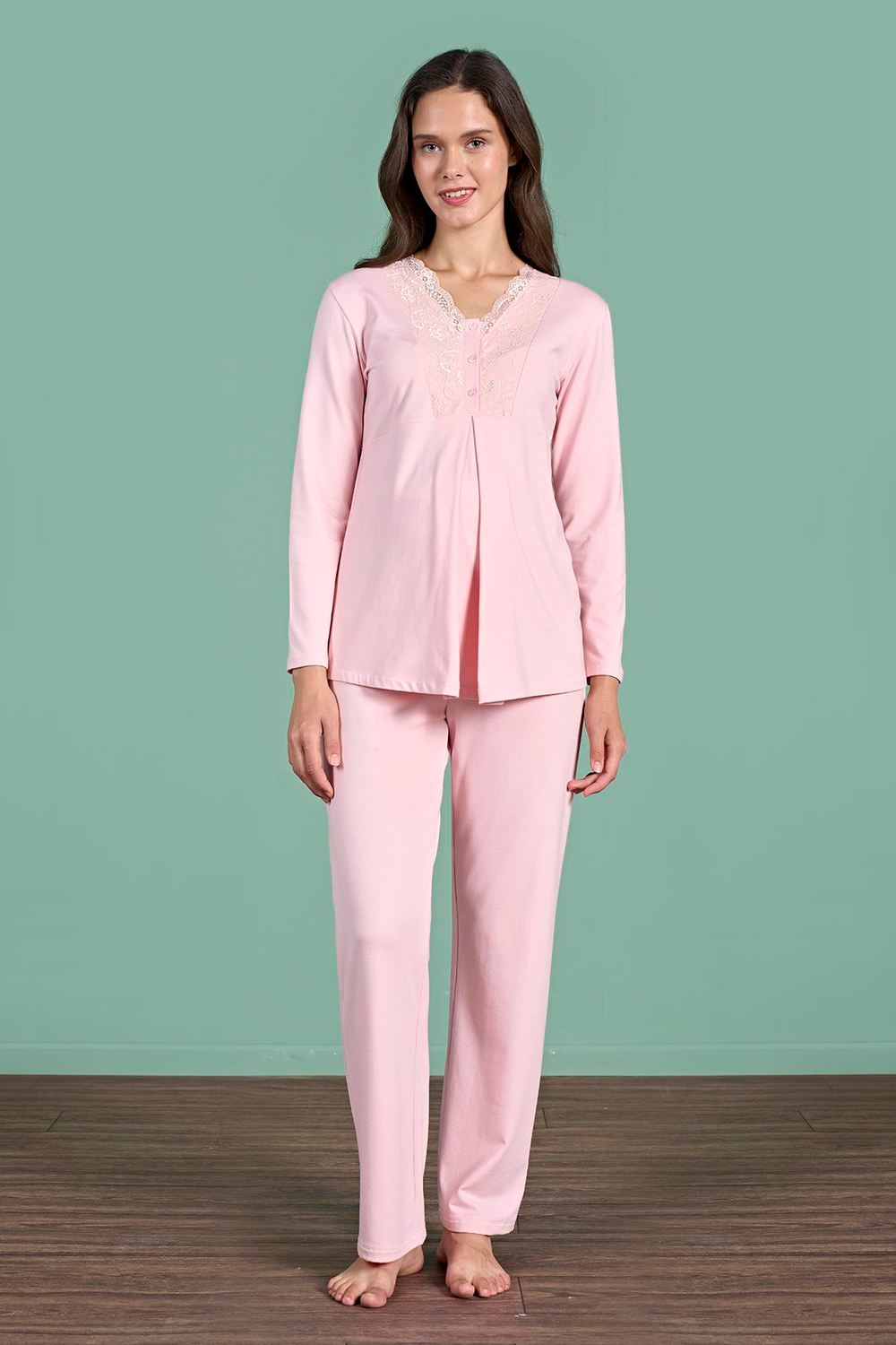 Kadın Pembe Lohusa Pijama 