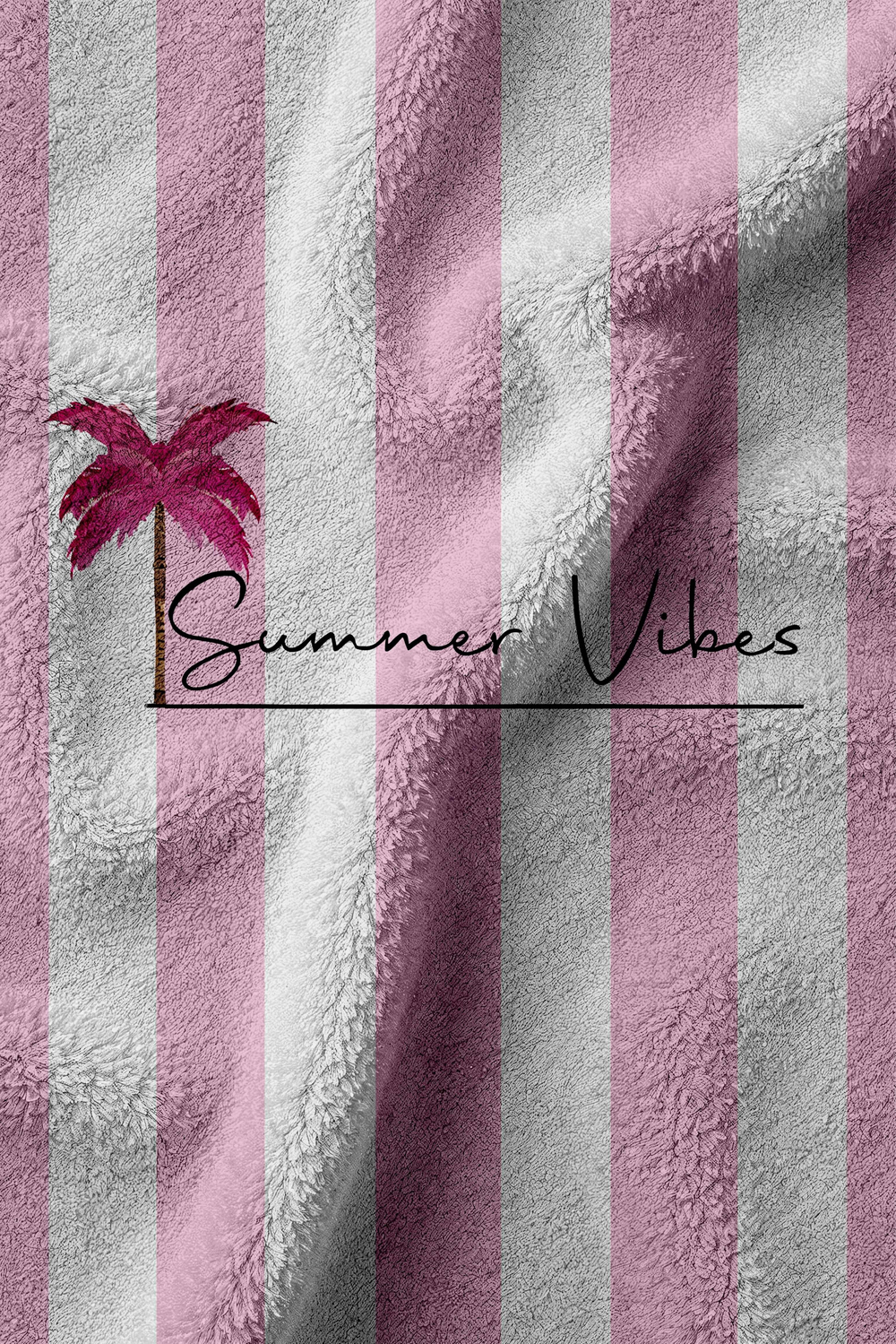Kadın Pembe Summer Vibes Plaj Havlusu