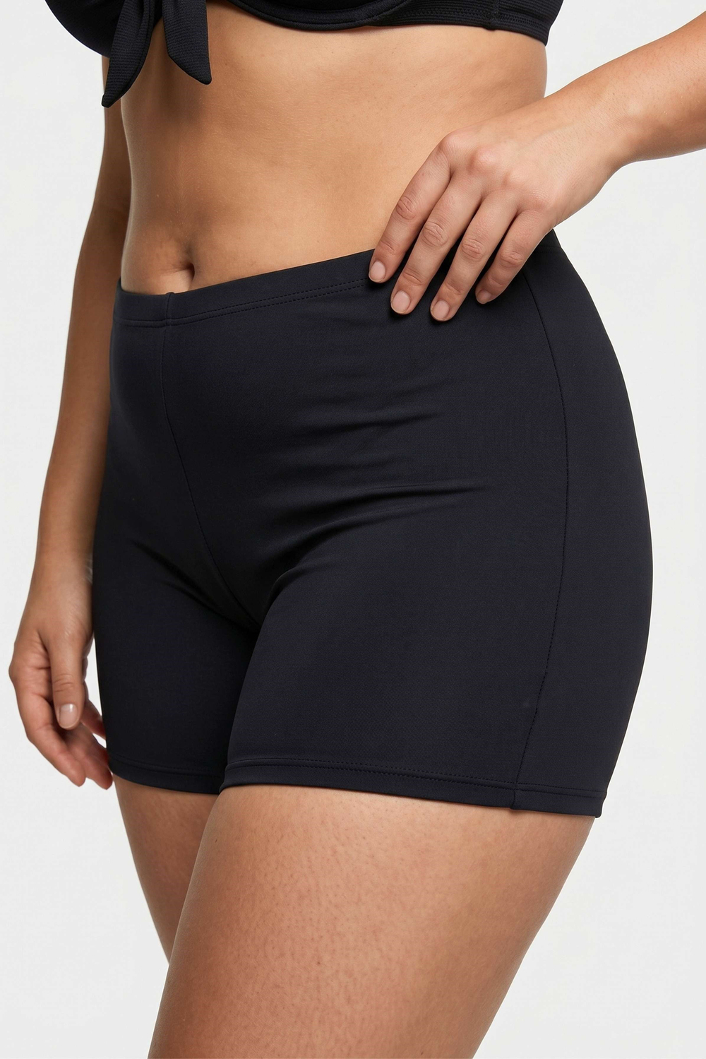 Kadın Siyah Battal Yüksek Bel Bikini Altı