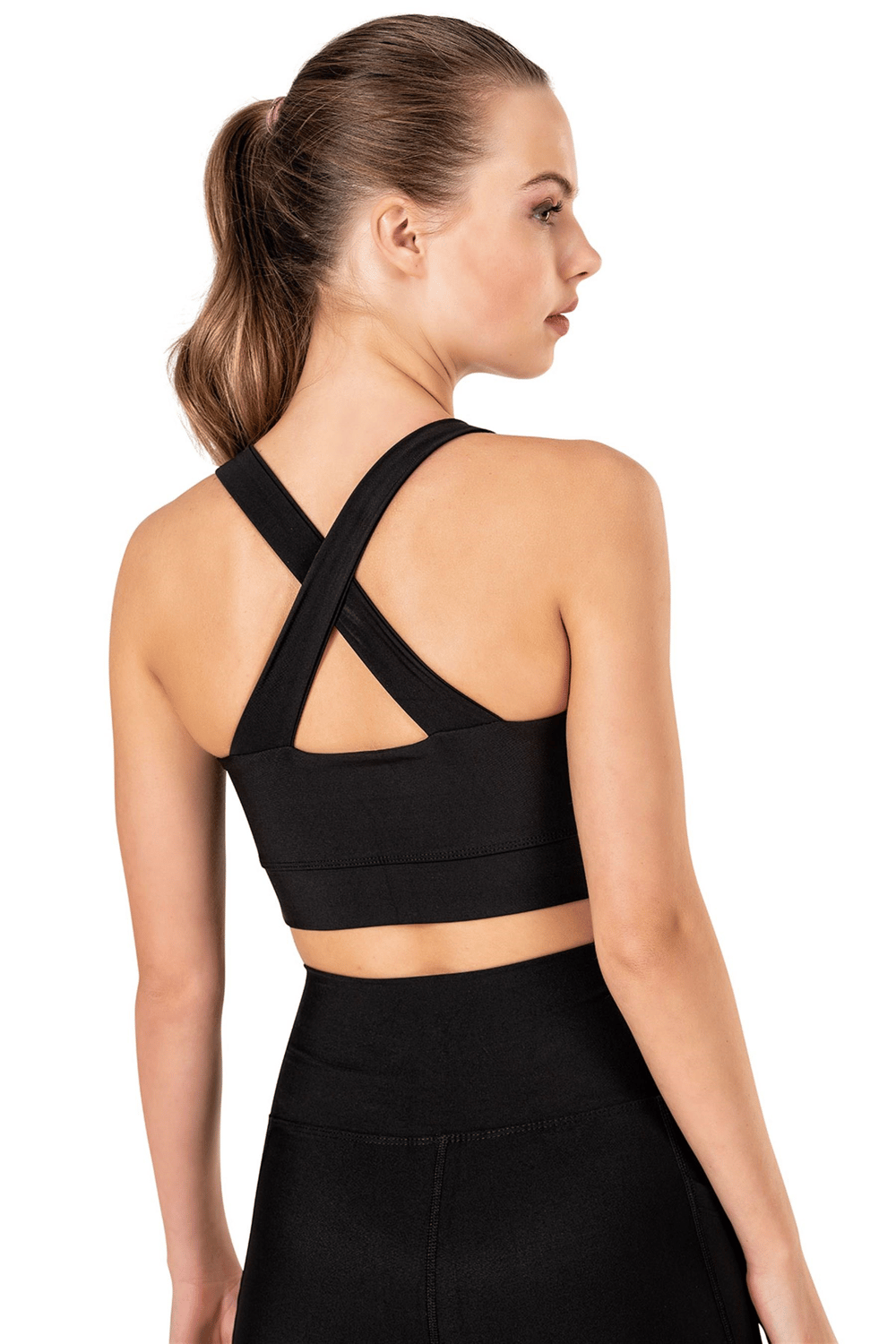 Kadın Siyah Çapraz Askılı Sporcu Bralet