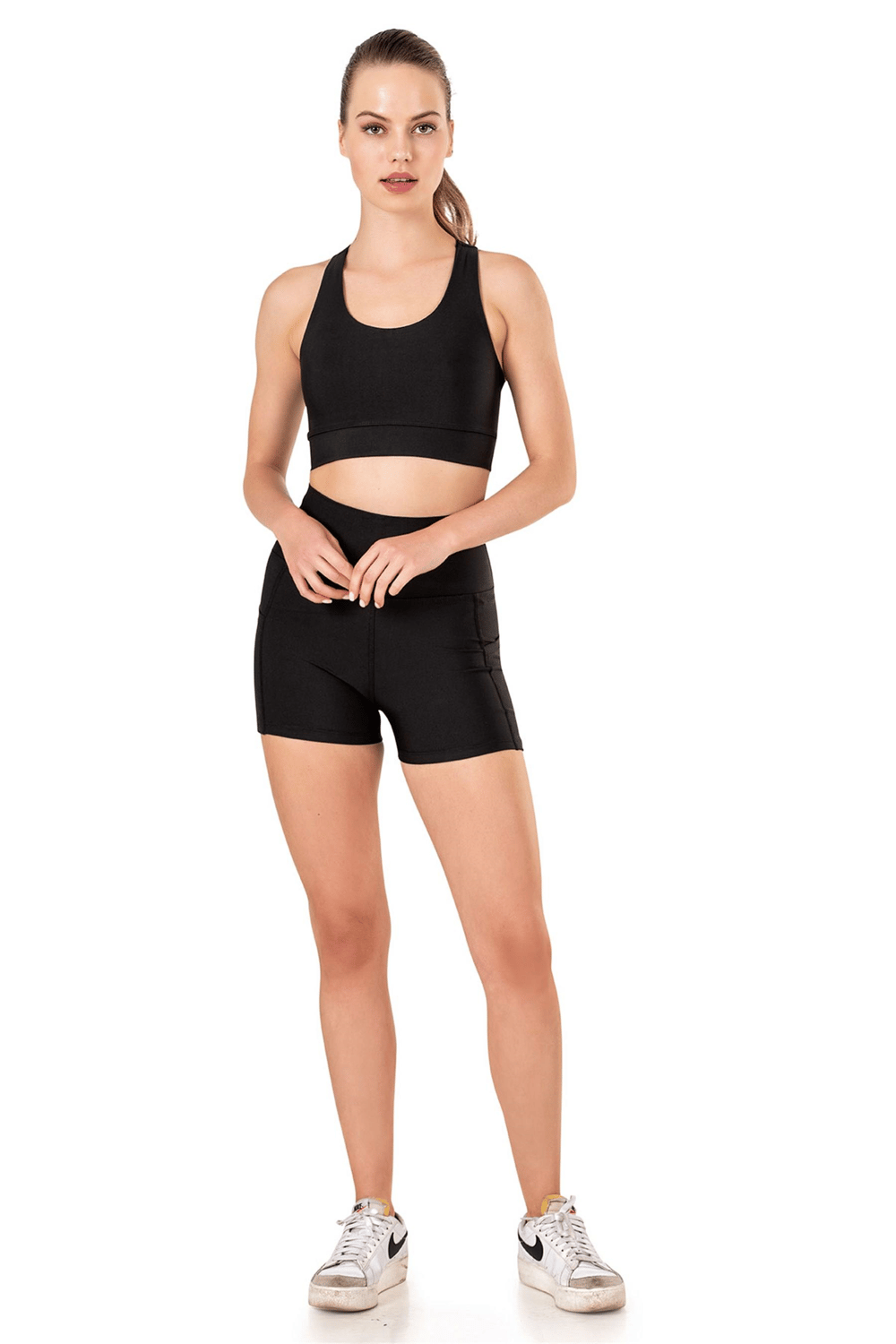 Kadın Siyah Çapraz Askılı Sporcu Bralet
