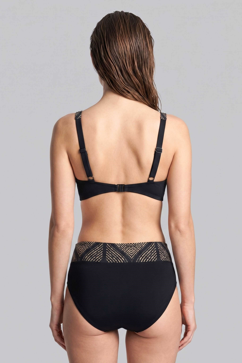 Kadın Siyah Desen Bikini Takım
