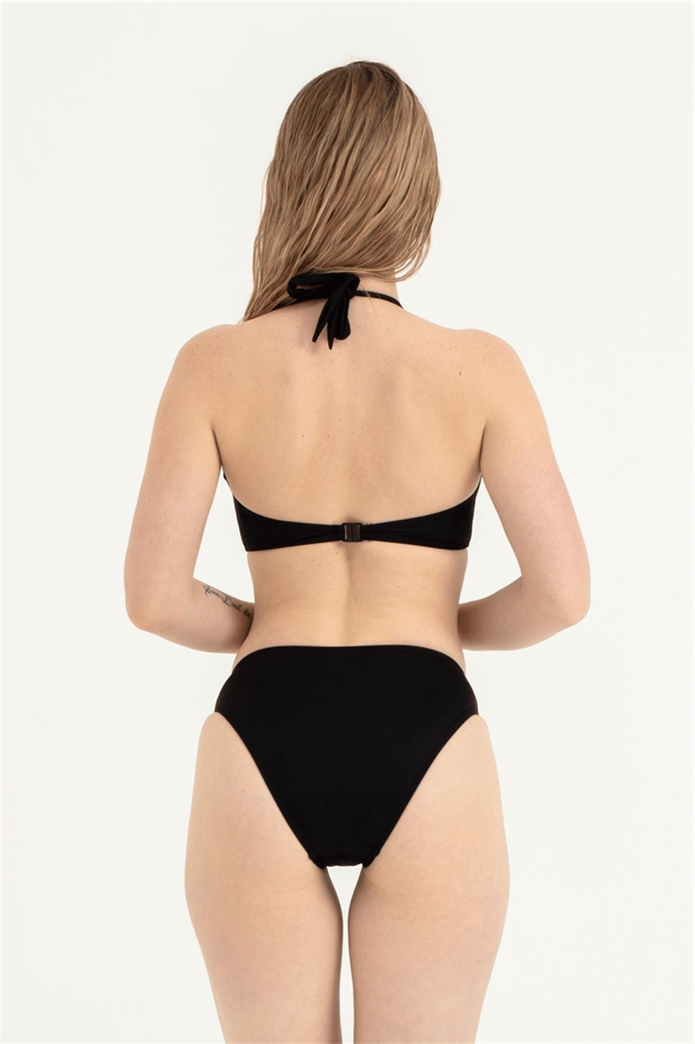 Kadın Siyah Güllü Bikini Takım
