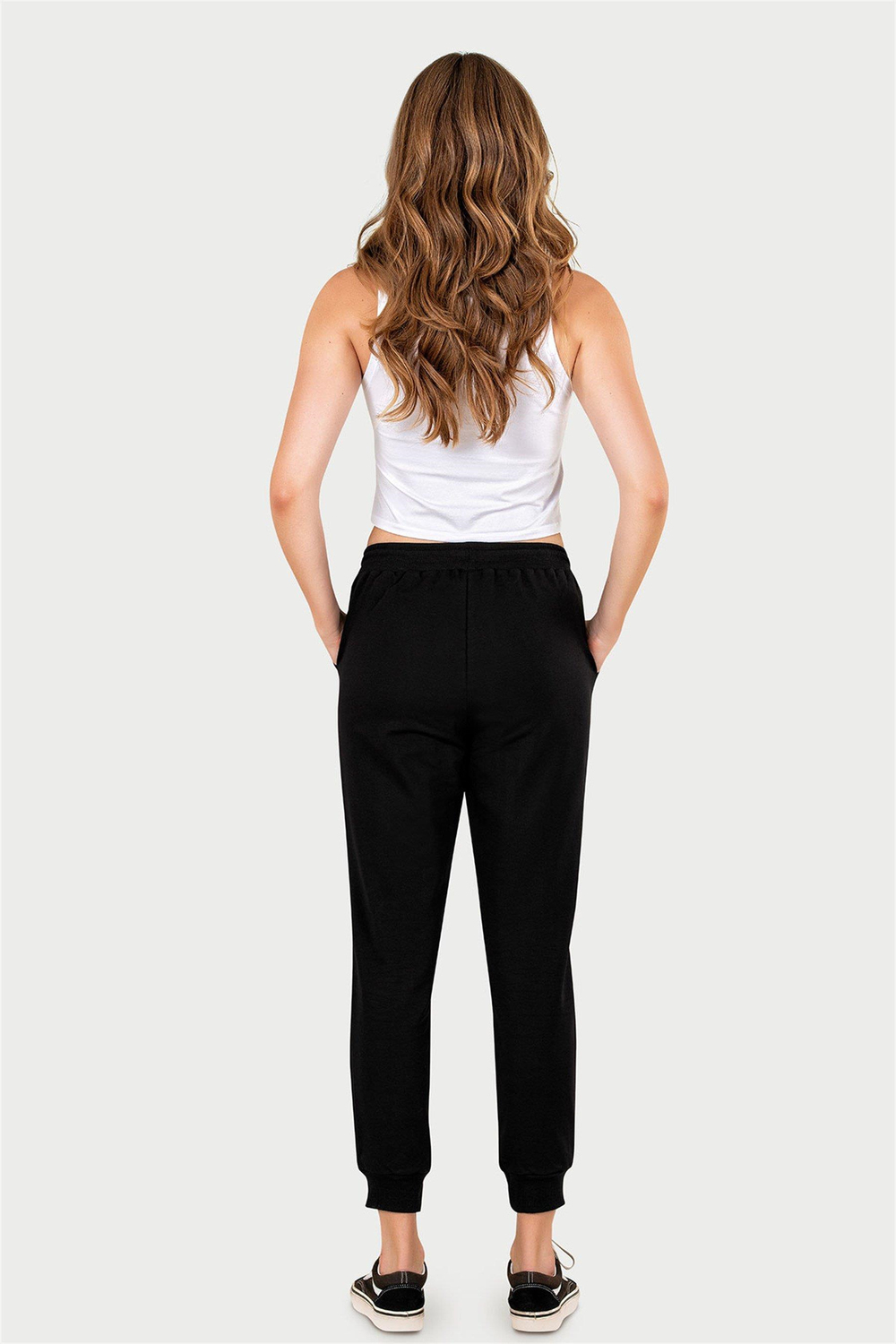 Kadın Siyah İki İplik Slimfit Paça Alt
