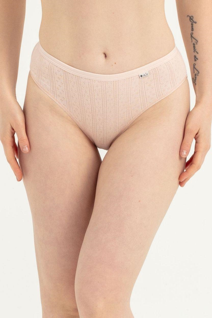 Kadın Somon Örgü Desen Slip 