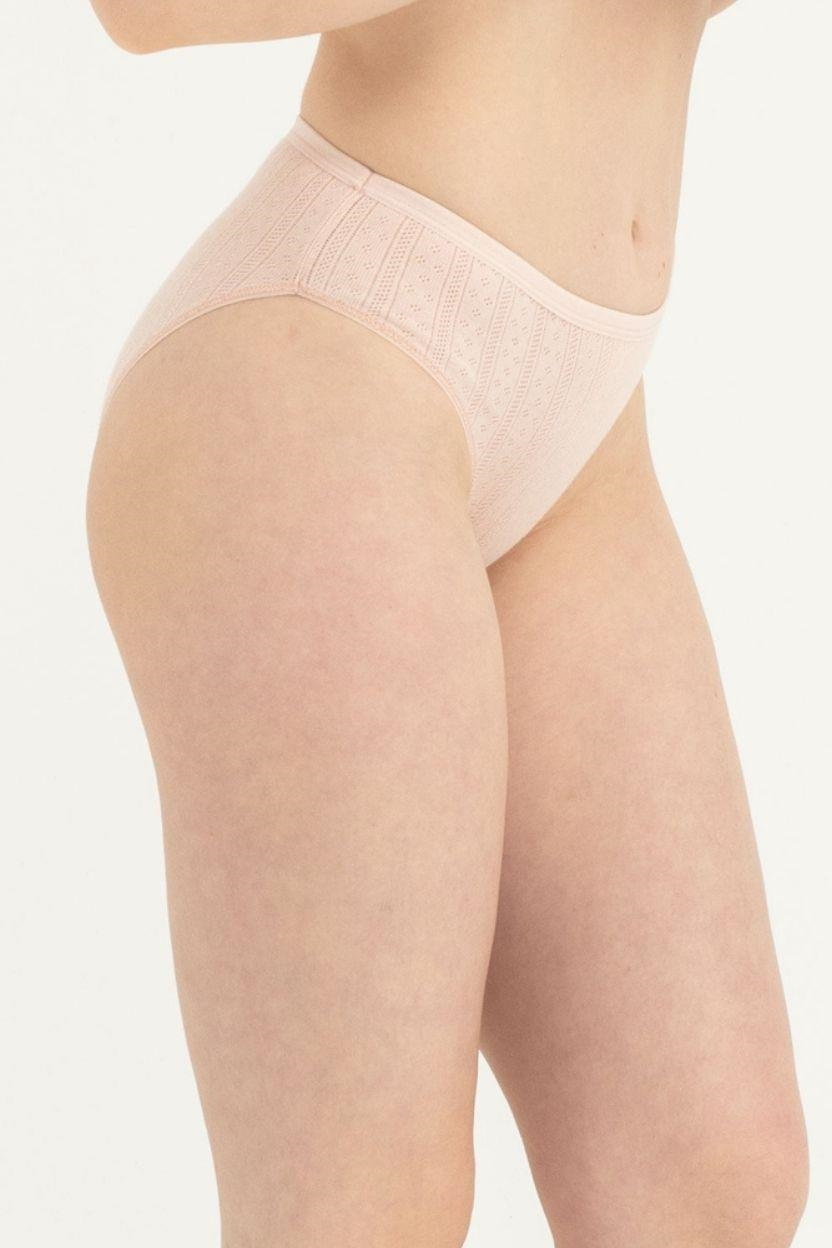 Kadın Somon Örgü Desen Slip 