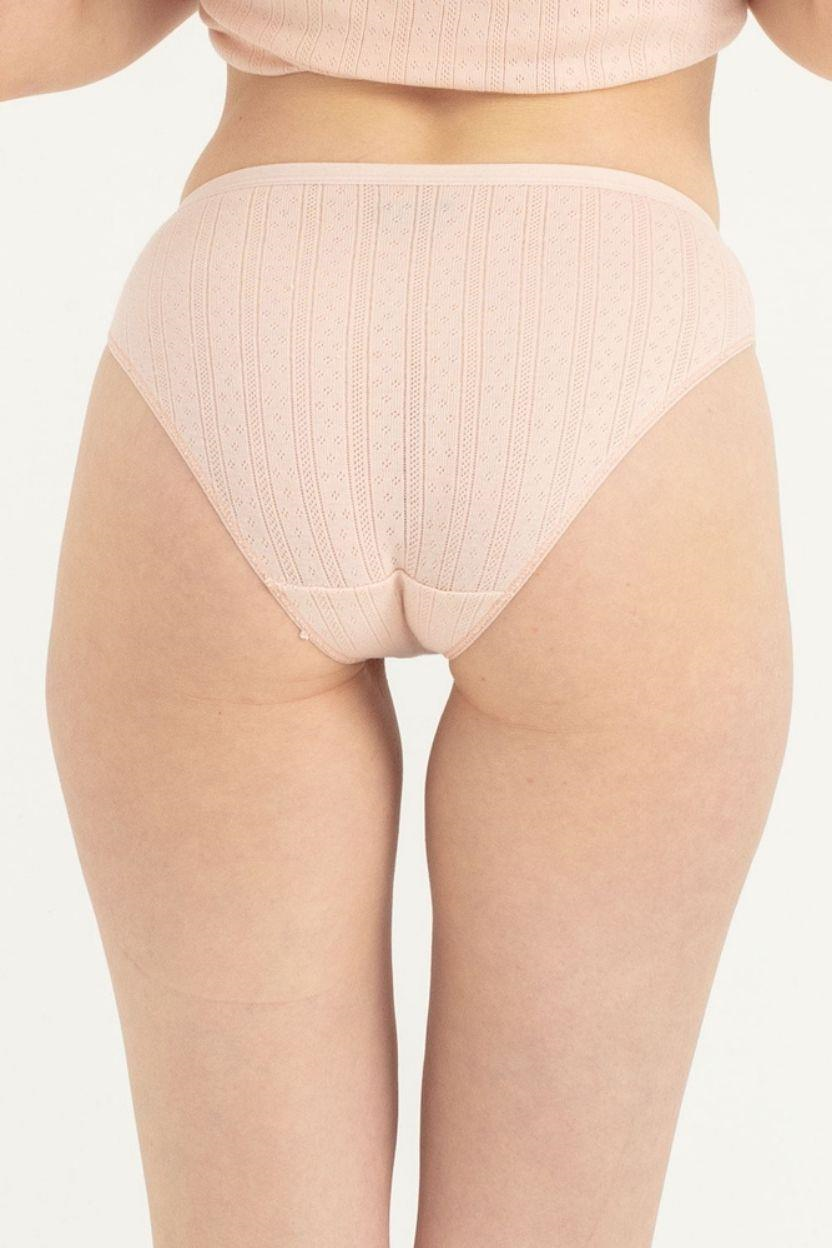 Kadın Somon Örgü Desen Slip 