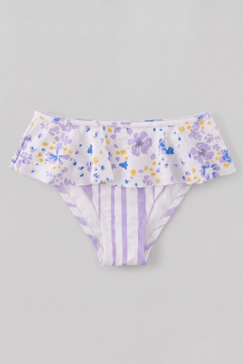 Kız Çocuk Çiçek Desen Fırfırlı Bikini Takım