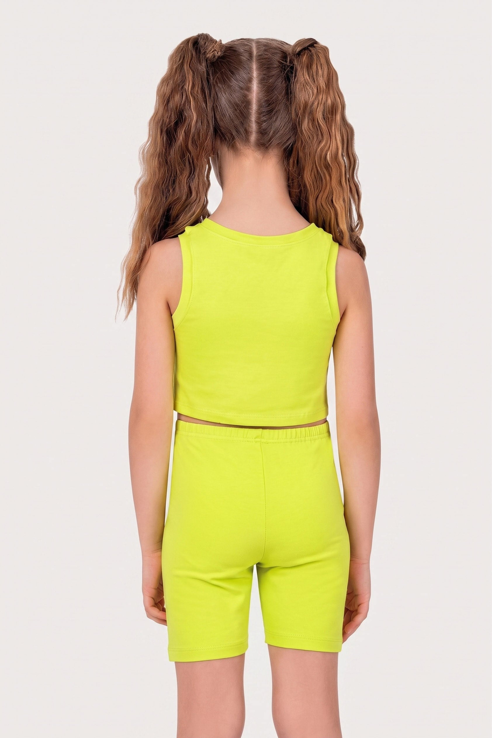 Kız Çocuk Neon Yeşil Halter Yaka Atlet