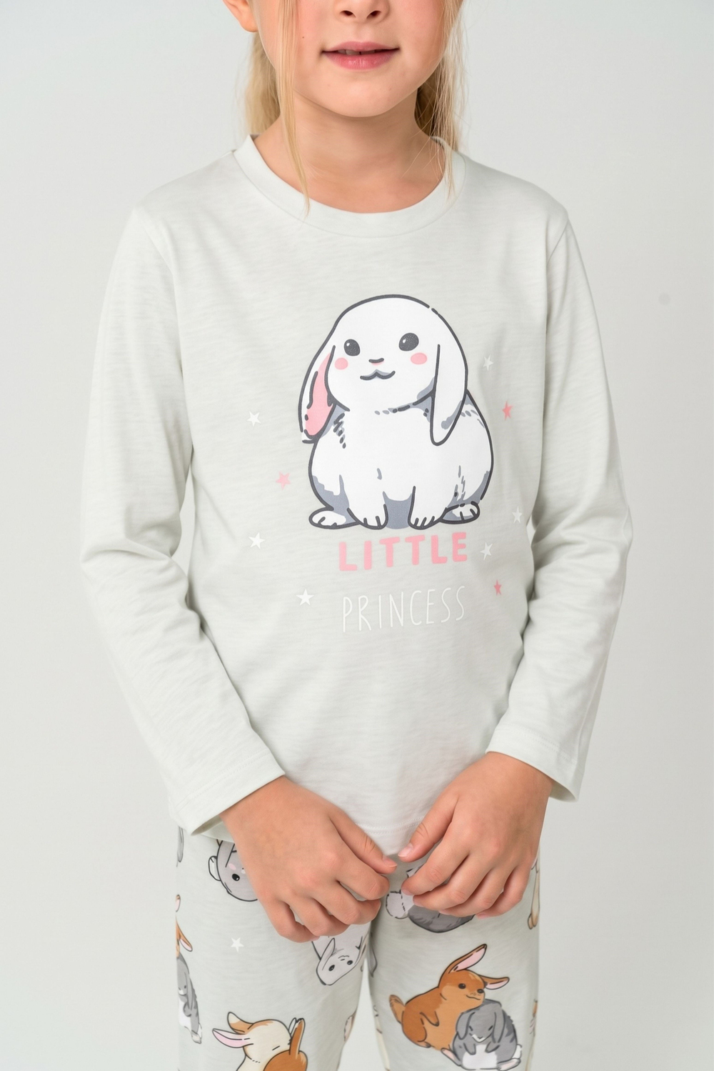 Kız Çocuk Soft Yeşil Garson Pijama Üstü