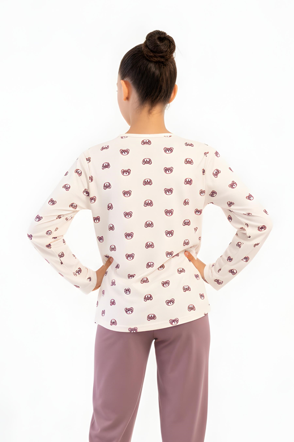 Kız Çocuk Sütlü Kahve Pijama Üstü