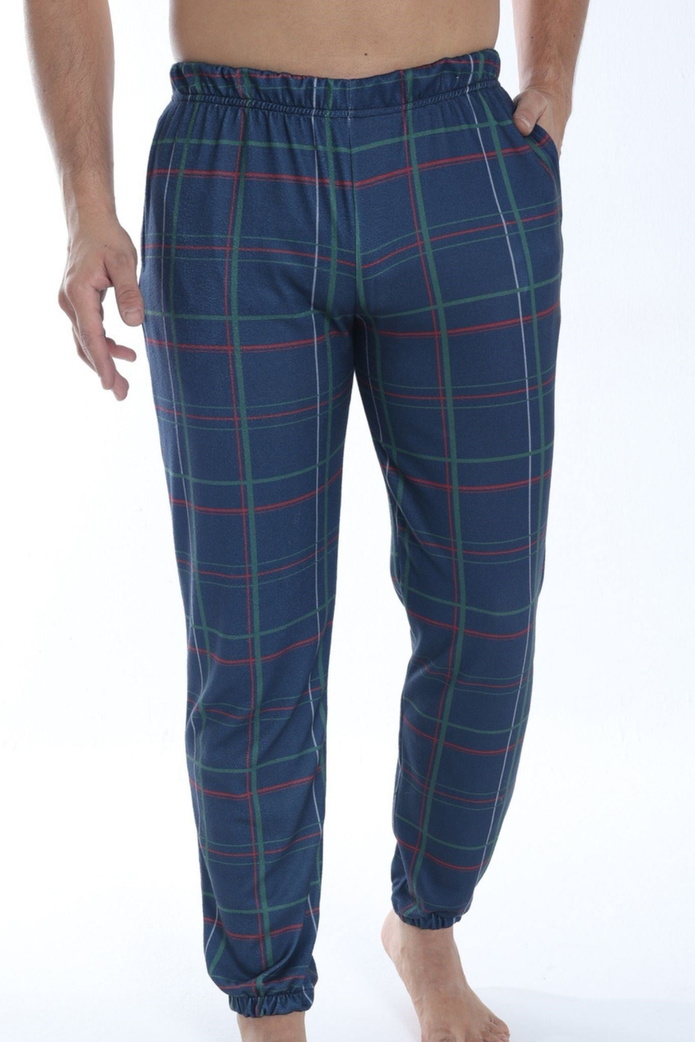 Erkek Ekose Desen Lastikli Paça Pijama Altı