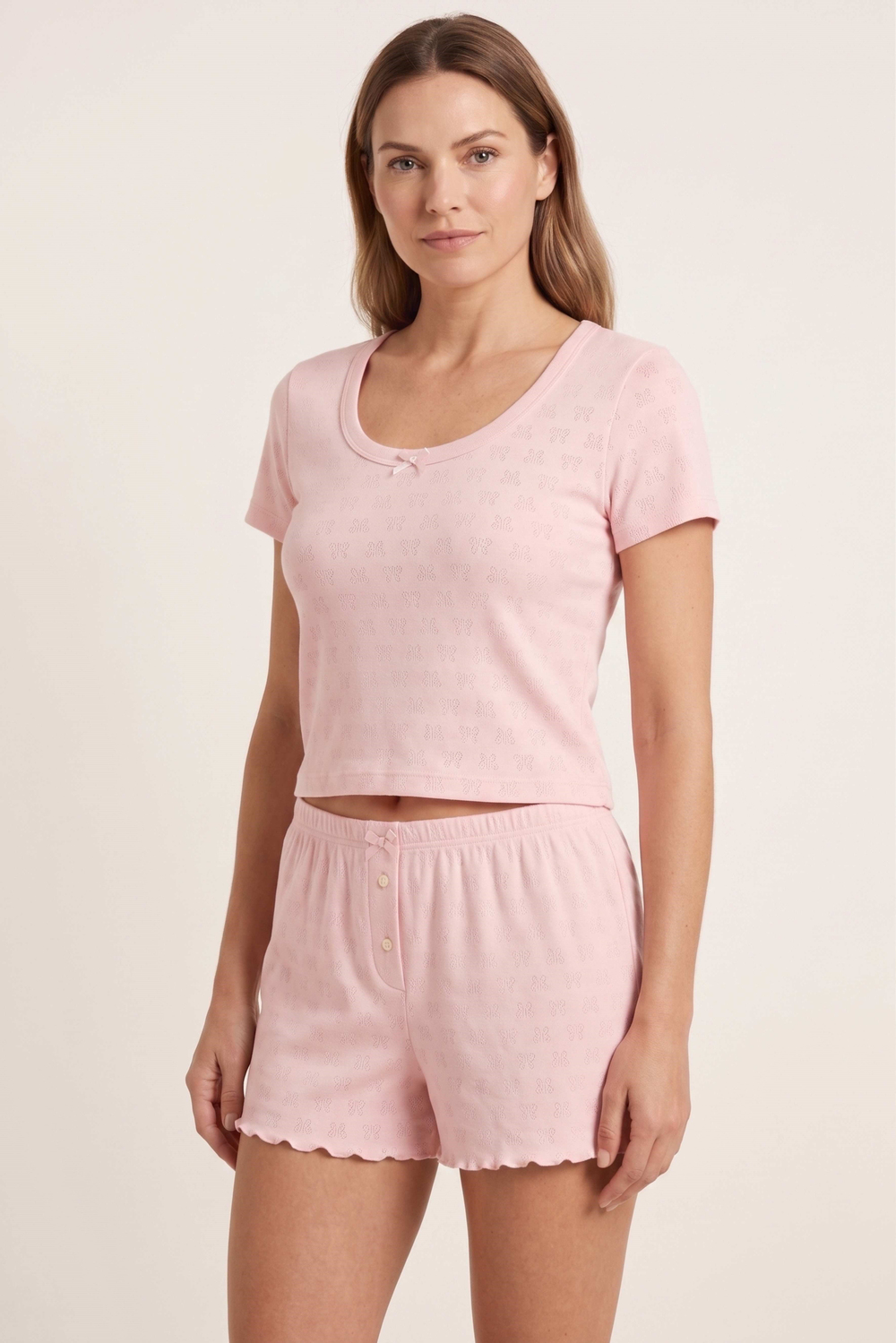Kadın Pembe Ribana Şort