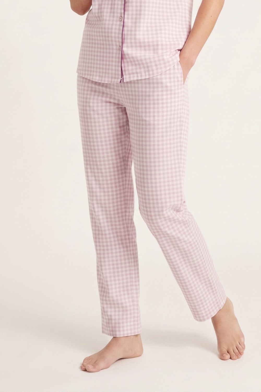 Kadın Lila Ekose Pijama Altı
