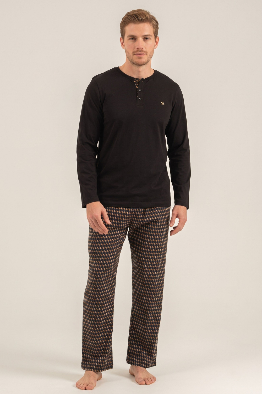 Erkek Siyah Uzun Pijama Altı