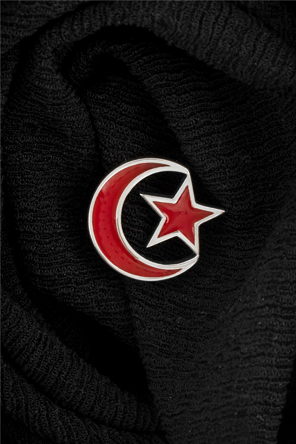 925 Ayar Gümüş Ayyıldız Mineli Rozet