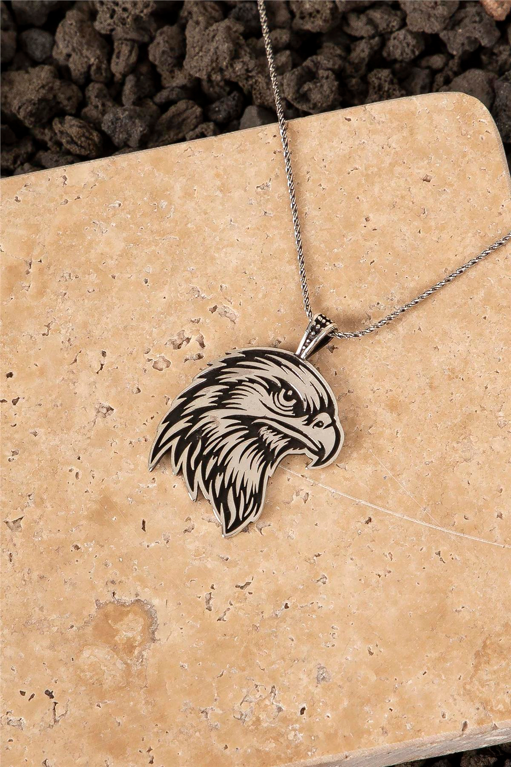 925 Ayar Gümüş Kartal Erkek Kolye