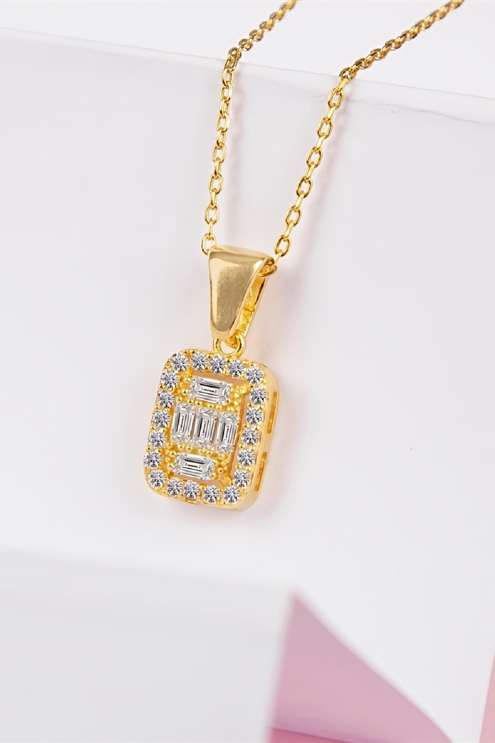 Altın Kaplama 925 Ayar Gümüş Bayan Baget Kolye