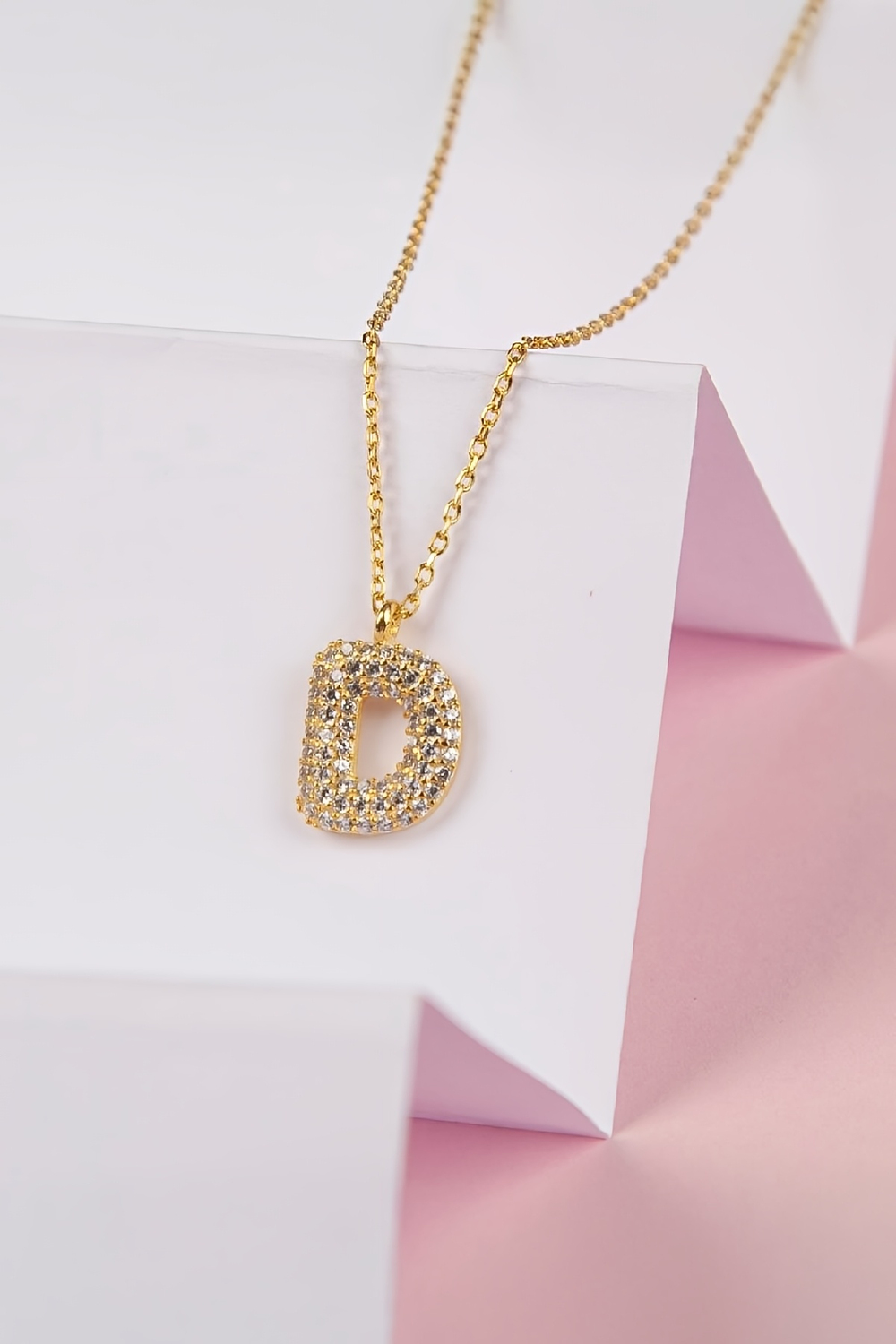 Altın Kaplama 925 Ayar Gümüş Bayan Harfli Kolye