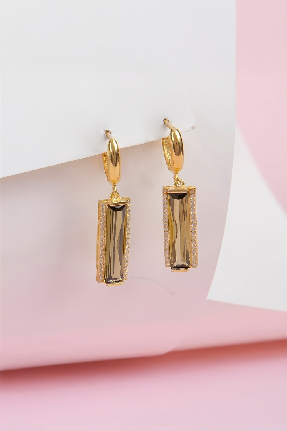 Altın Kaplama 925 Ayar Zultanit Taşlı Gümüş Küpe