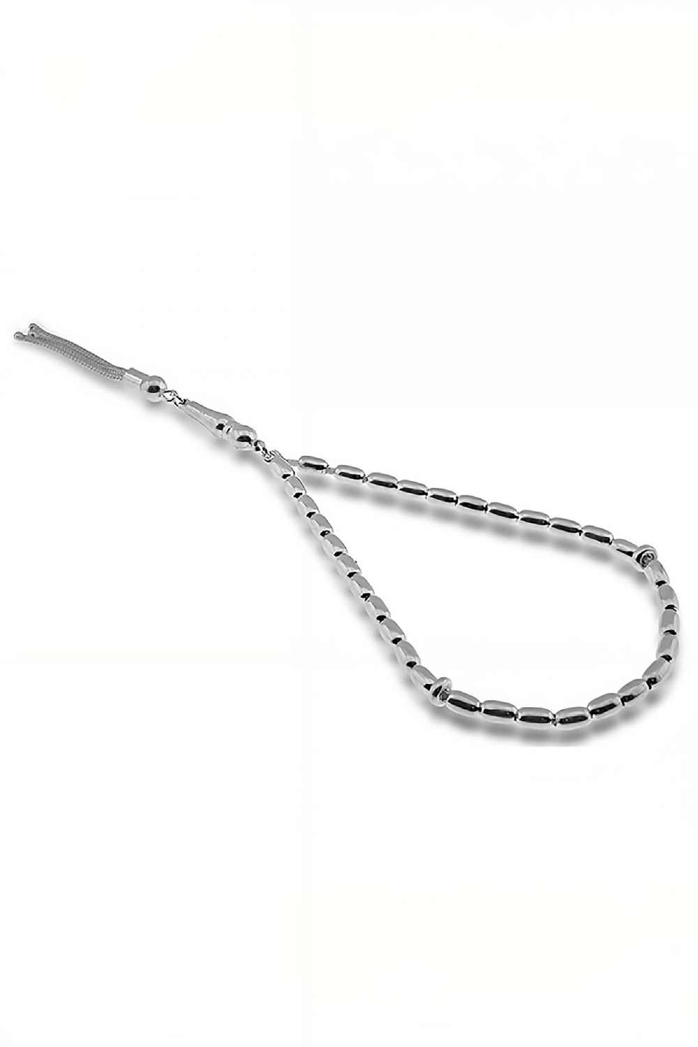 Arpa Tane Düz Gümüş Tesbih