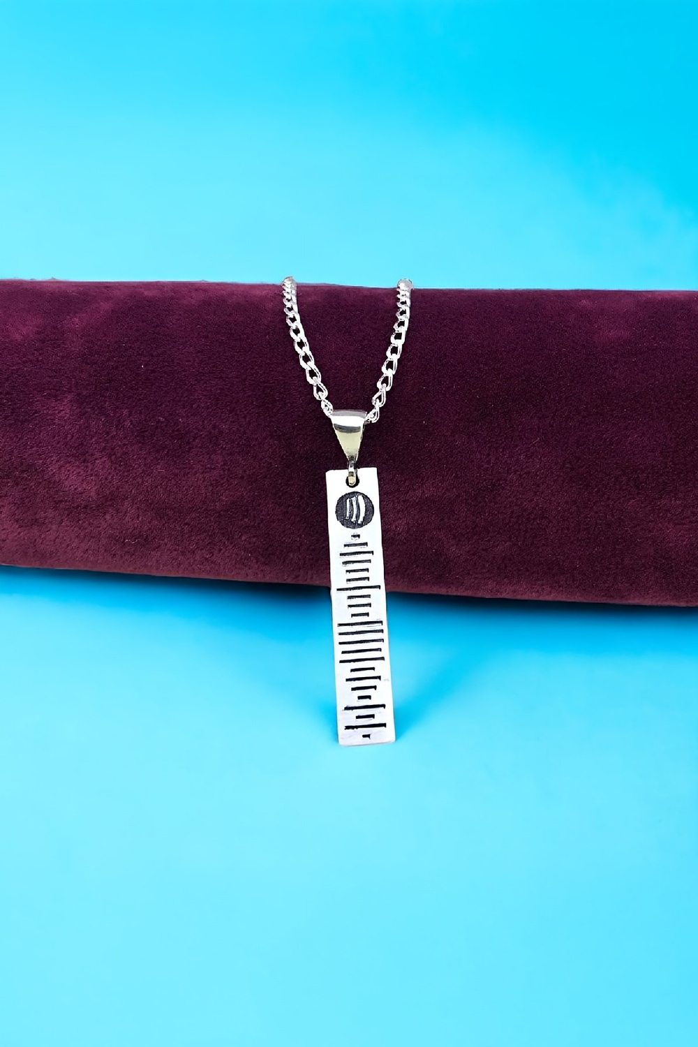 Gümüş Spotify Kodlu Ses Dalgası Kolye