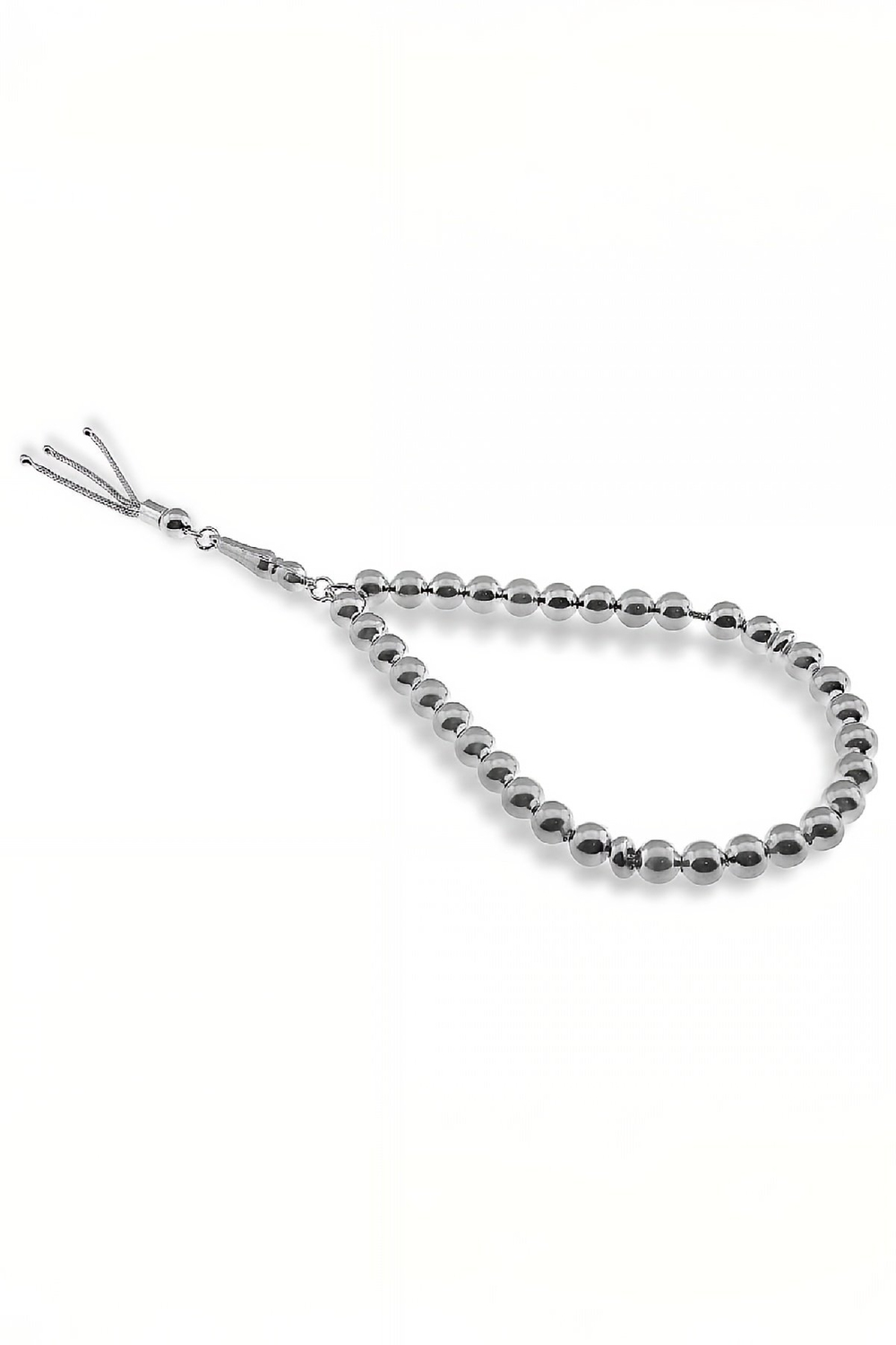 Yuvarlak Düz Gümüş Tesbih