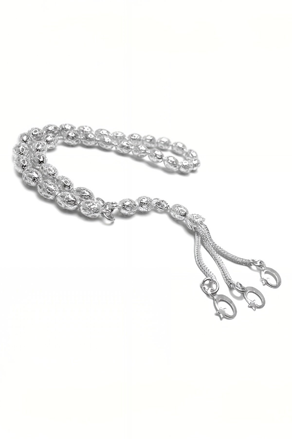 Yuvarlak Kafes Gümüş Tesbih