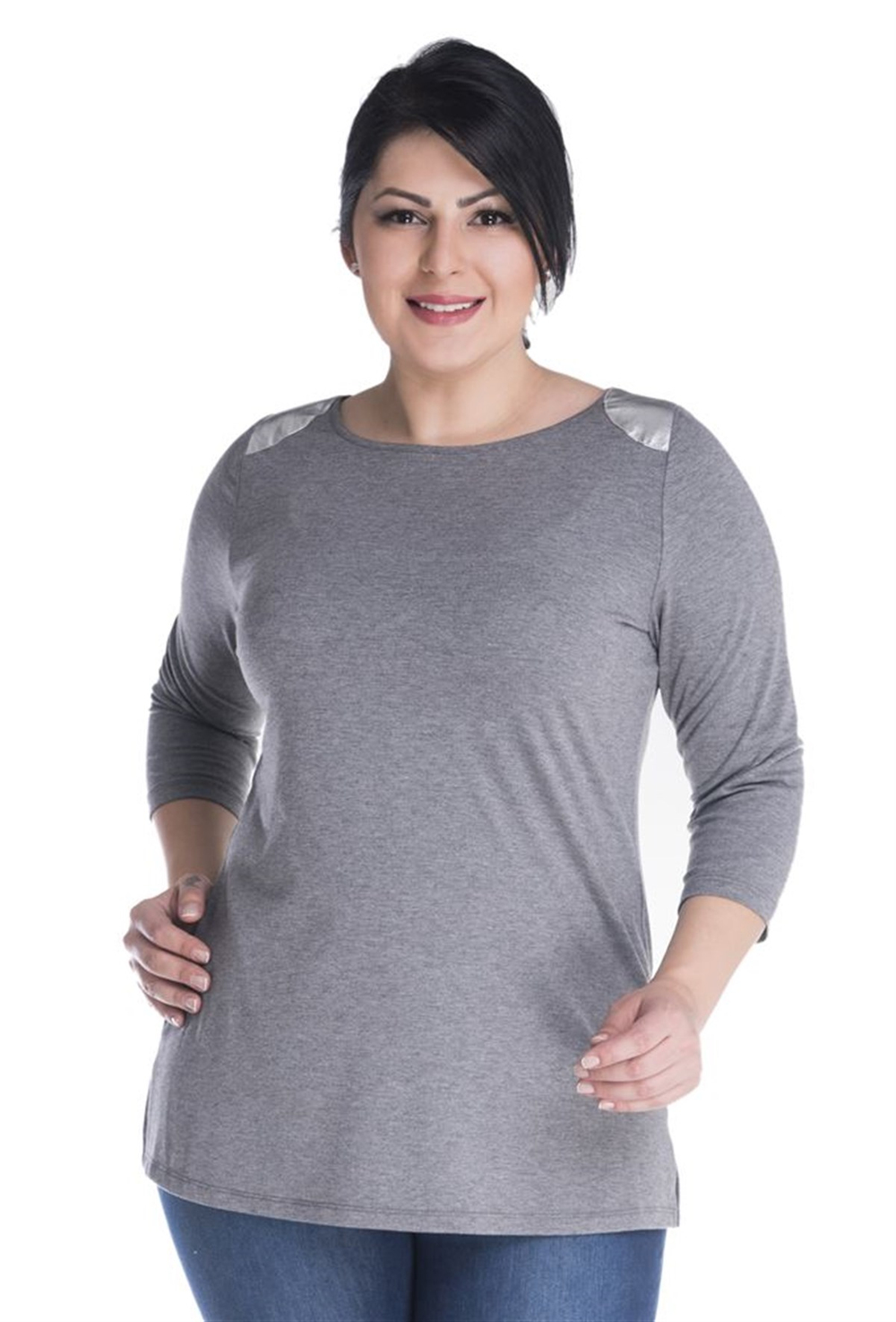 3/4 Kollu Omuz Garnili BluzMYLINE13383-m