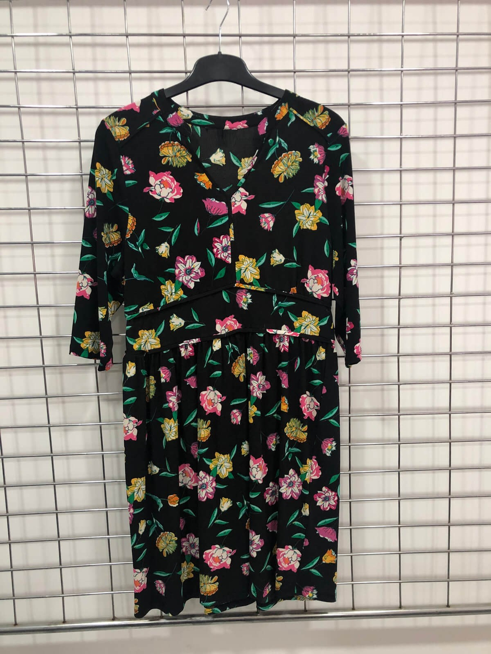 Myline-3/4 Kollu Elbise-Büyük Beden Outlet-66477