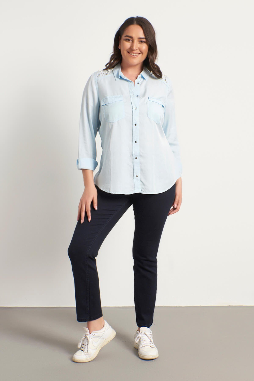 Myline-5 Cep Denim Pantolon-Büyük Beden Pantolon-56102