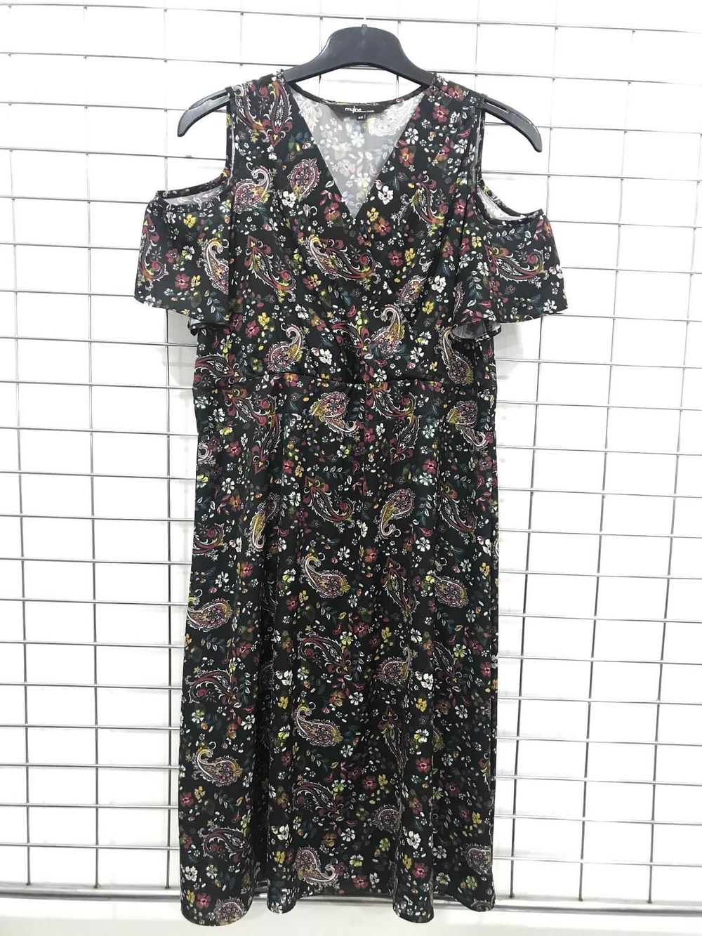 Myline-Anvelop Omuz Çerçeveli Elbise-Büyük Beden Outlet-45893